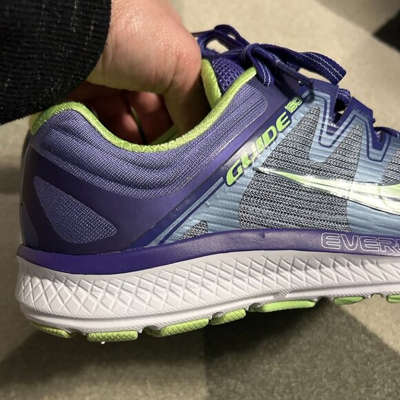 Saucony Guide ISO Purple/Neon Green Running Sneakers Women's Size 8.5 WIDE - Picture 3 of 15